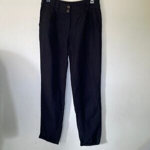 Lightweight Minimalist Quiet Luxury Linen Pant Sz Sm Relaxed Pleated Coastal
